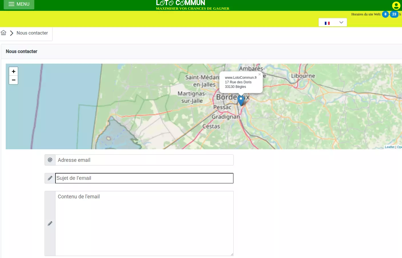 picture: CONTACT Nous joindre via un formulaire